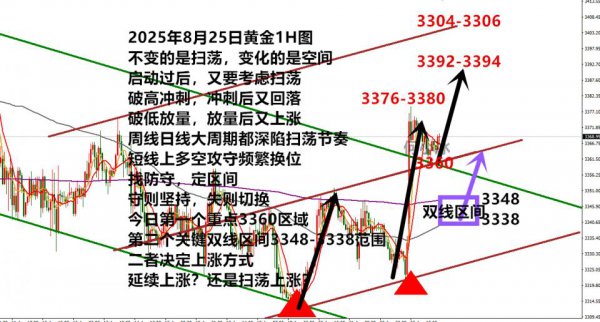 何小冰：金价大涨过后，3360和3348定上涨节奏